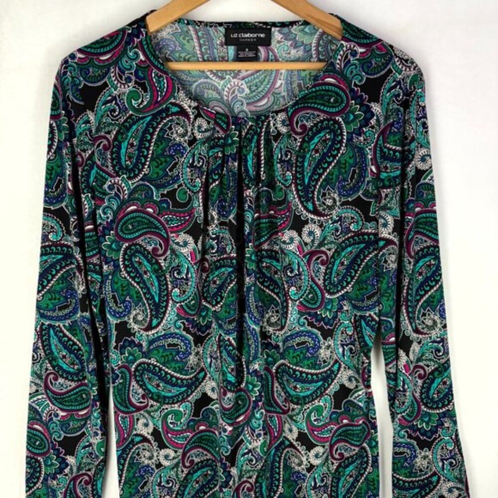 Liz Claiborne Paisley Long Sleeve Top